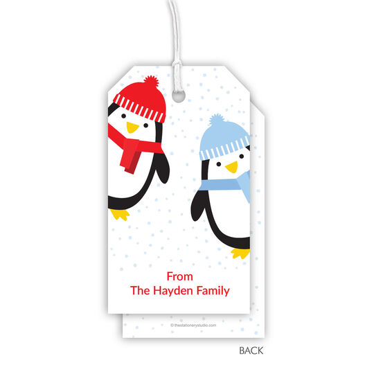 Penguins Vertical Hanging Gift Tags